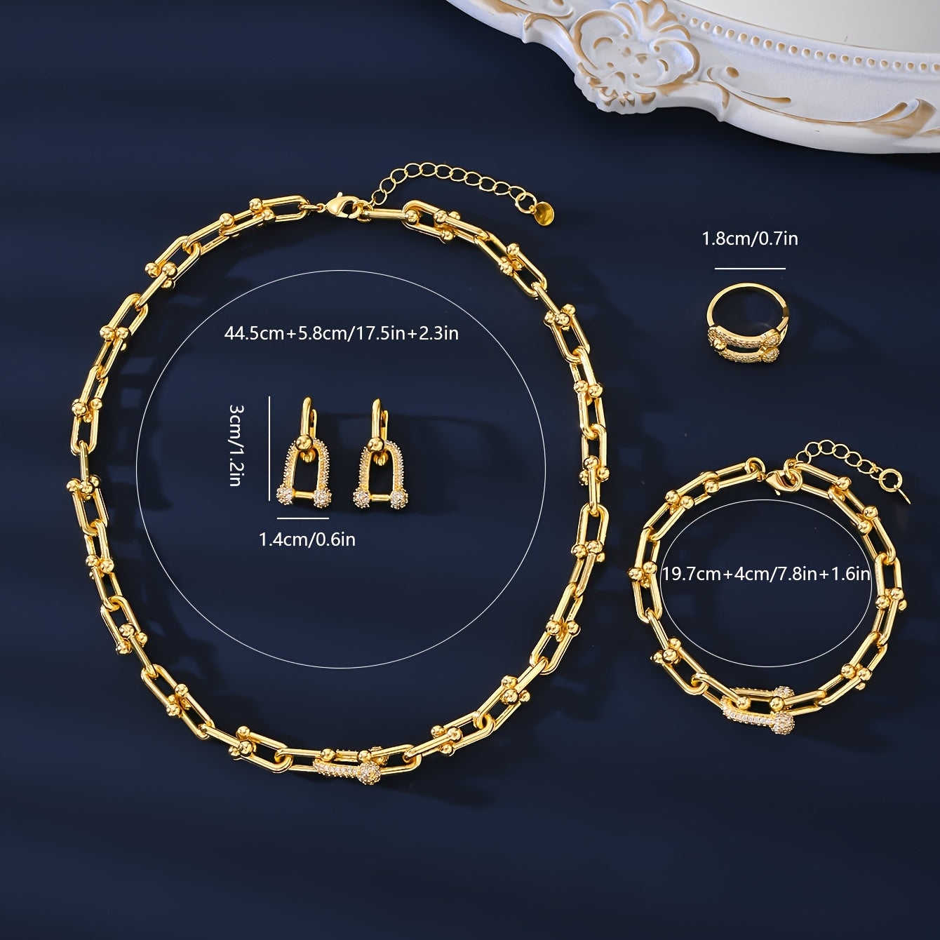 Luxury Zirconia Jewelry Set for Weddings Engagements and Daily Wear 4 Pieces