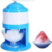 Trituradora de hielo manual y licuadora de frutas, plástico duradero, azul y blanco