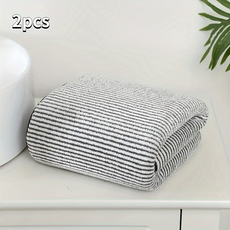 Set of 2 Absorbent Breathable Microfiber Bath Towels for Fitness and Yoga