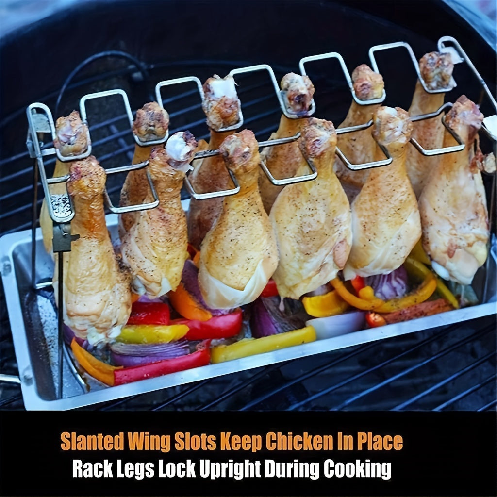 Stainless Steel Chicken Leg Rack for BBQ Grill Oven Roasting