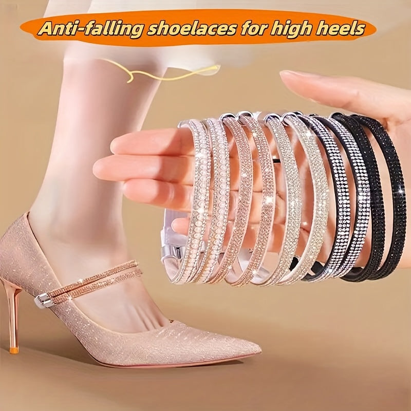 Women's Elegant Crystal Heel Strap Adjustable Lightweight Shoes Accessory