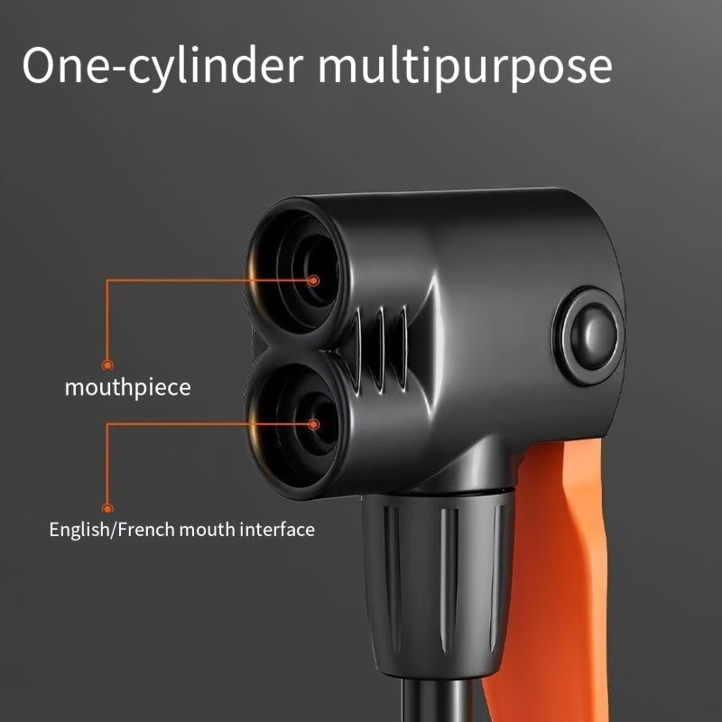 Bomba de aire portátil de alta presión negra con manómetro para coches, bicicletas y motocicletas