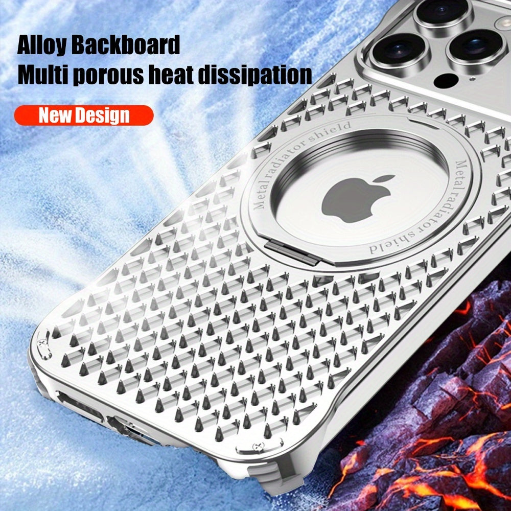 Titanium Luxury Phone Case for iPhone Shockproof Airbags Ultra-Thin Metal Bumper Wireless Charging