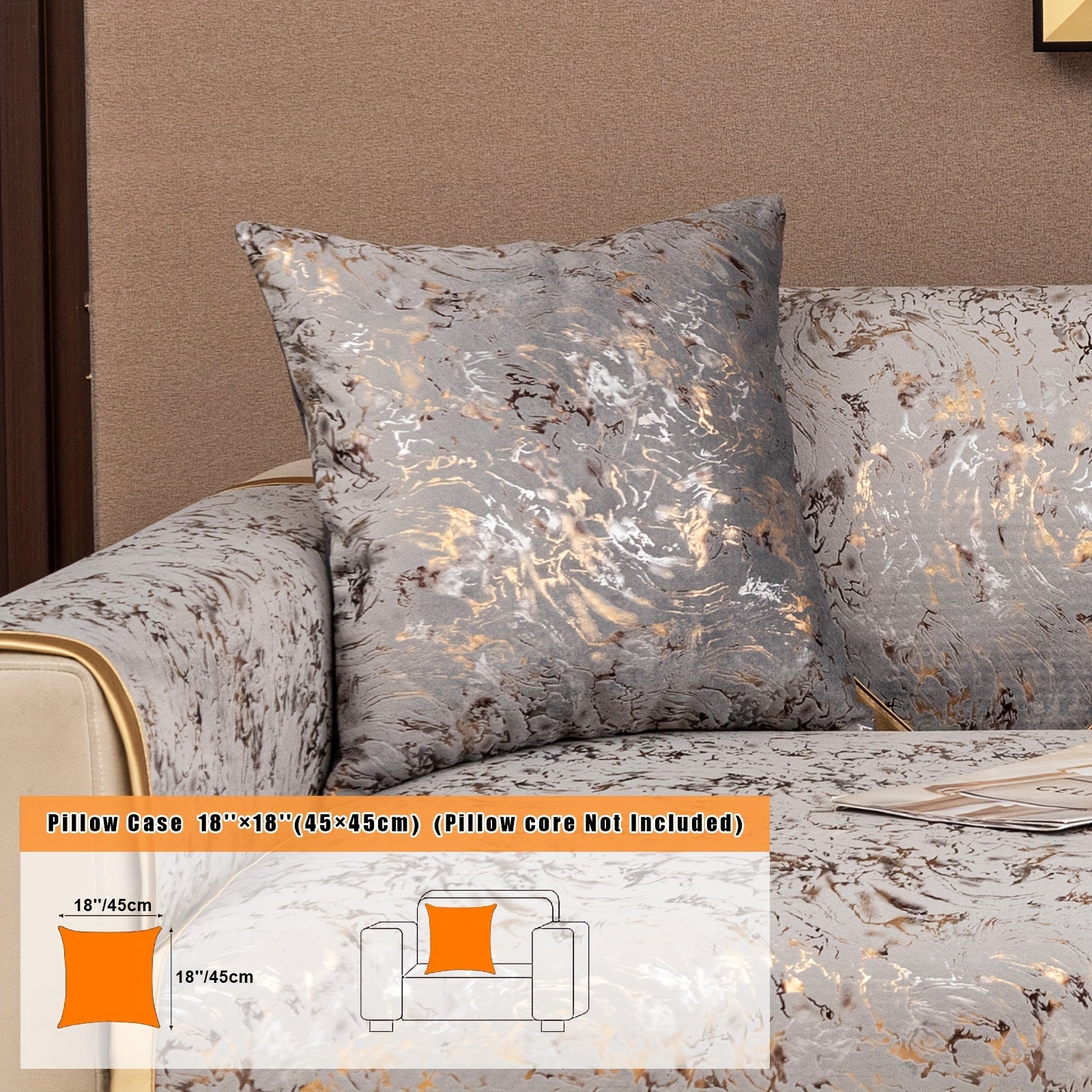 Европейский стиль чехол для дивана, универсальный чехол для всех сезонов с чехлом для подушки и защитным чехлом для подушек дивана. Подходит для различных комнат и домашнего декора.