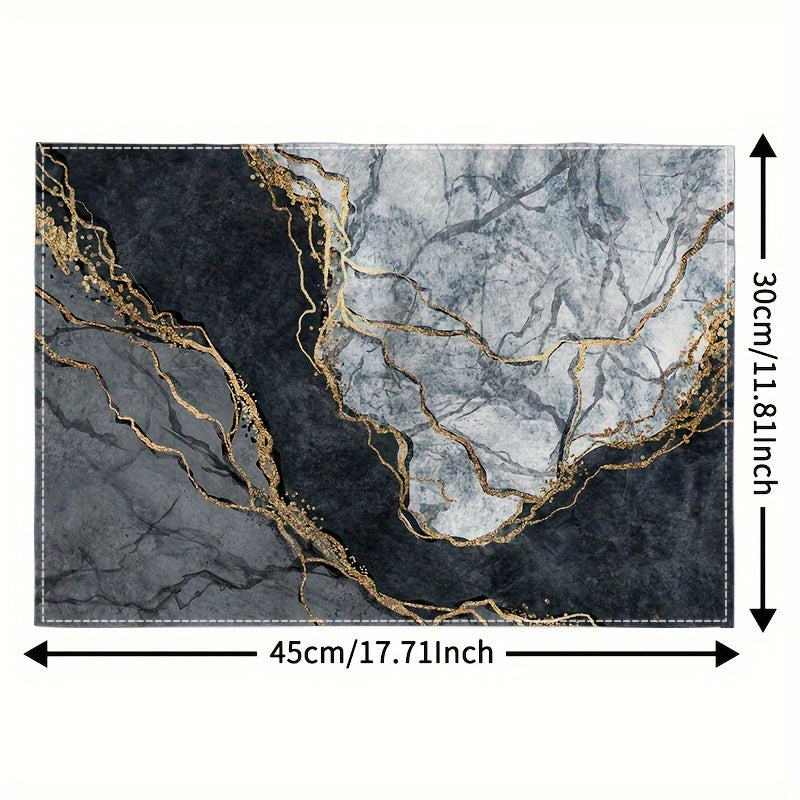 Conjunto de manteles individuales con arte abstracto impreso, a prueba de agua, de poliéster, aislante térmico, decoración para mesa de comedor