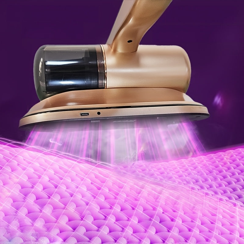 2pcs Cordless Handheld Bed Vacuum Cleaner with Strong Suction UV Light Washable HEPA Filter Pet Sofa Mattress