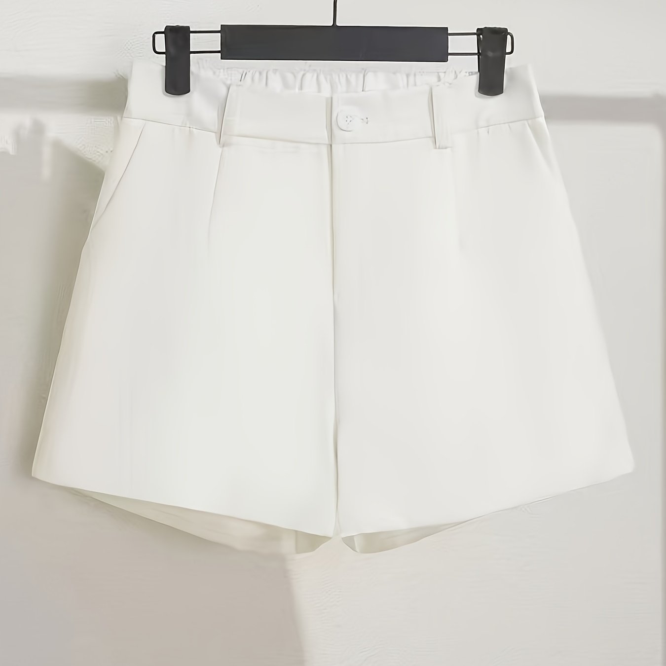 Women's High-Waist Pleated Shorts White Summer Skort Lightweight Machine Washable