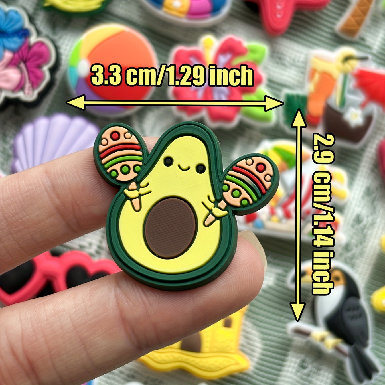 48 Pcs Warm Hawaiian PVC Shoe Charms Beach Summer Party Decorations