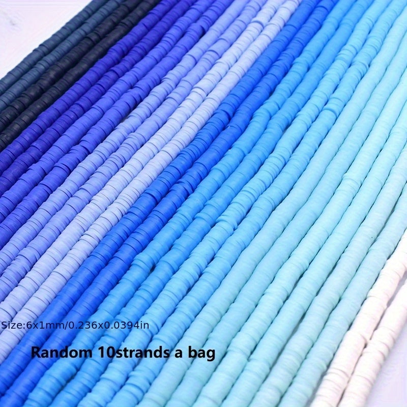 4800 Pieces of Handmade Polymer Clay Beads 12 Strands 6x1mm for Jewelry Making