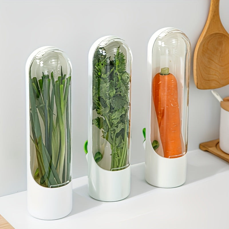 BPA-Free Plastic Herb and Vegetable Preserver with Easy-Open Water-Reducing Design