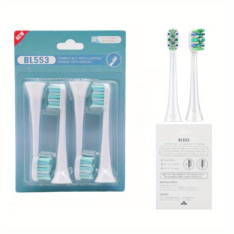 4-Pack Electric Toothbrush Replacement Heads – Universal Fit, Plaque Prevention