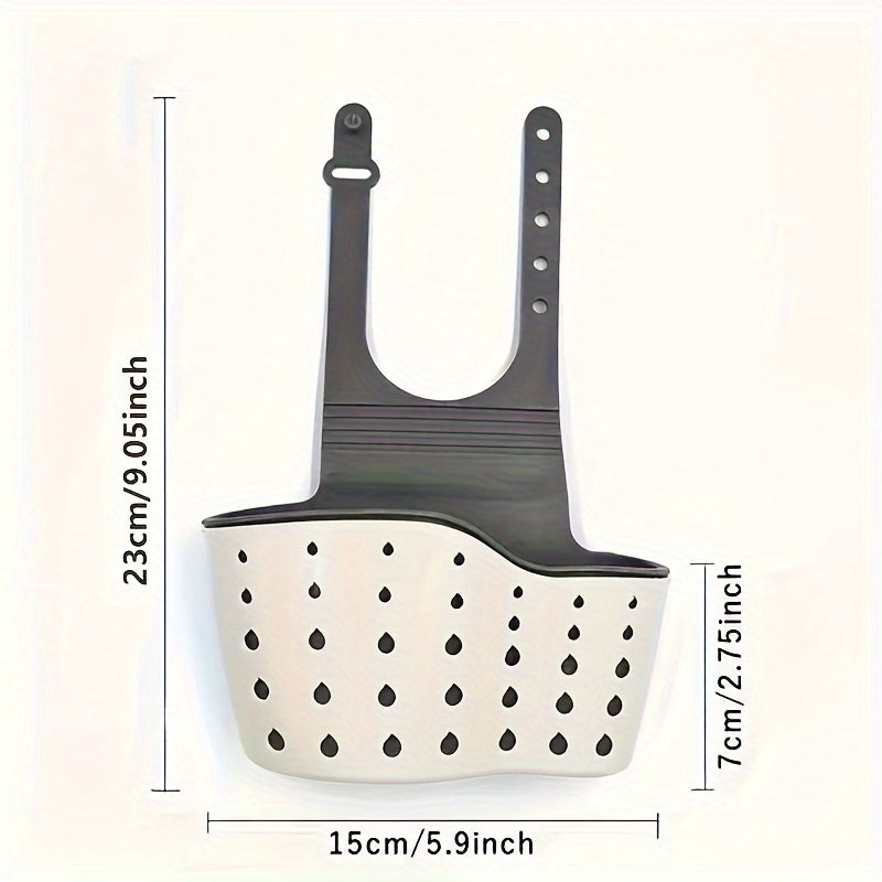 Plastic Kitchen Drain Basket for Sponges Soap and Utensils Hanging Storage
