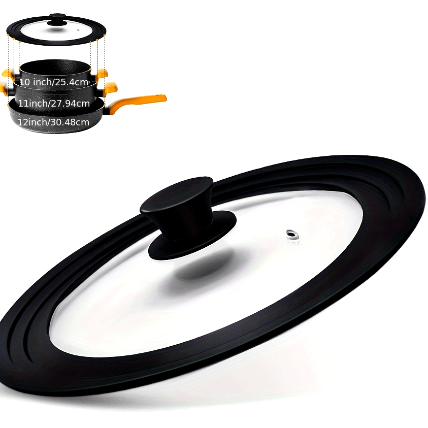 Pot Lid with Silicone Edge Tempered Glass Dishwasher Safe Anti-Slip Knob