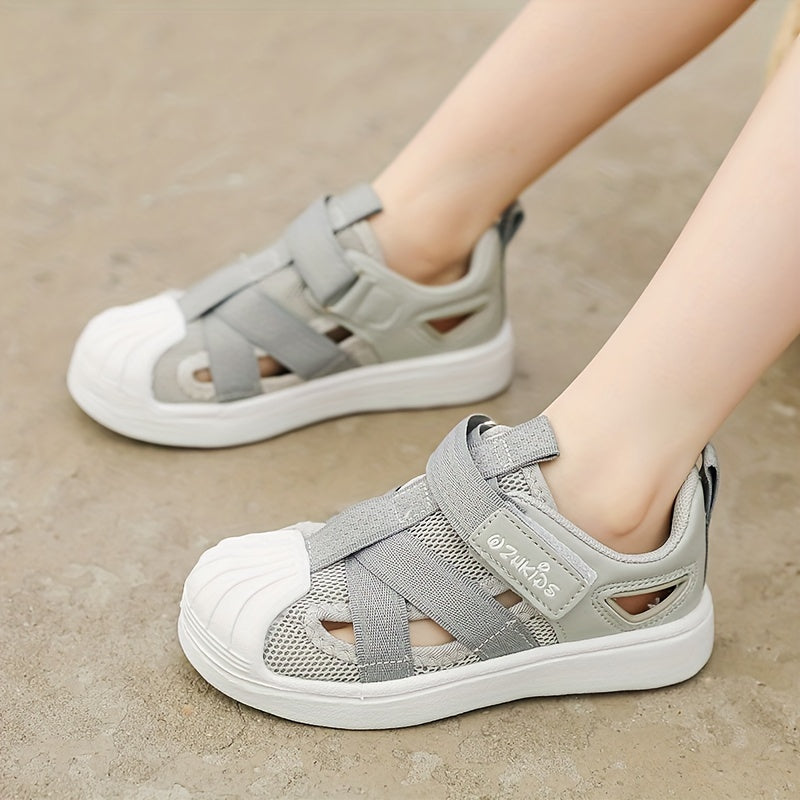 Zapatillas de malla para niños en azul y blanco, ligeras, antideslizantes, para uso casual y al aire libre