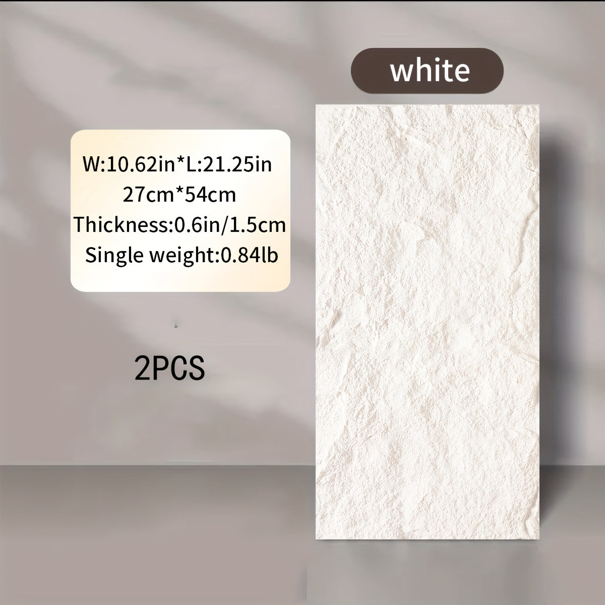 Contemporary Reusable PU Stone Wall Decal 26.97cm x 53.98cm Multi-Surface