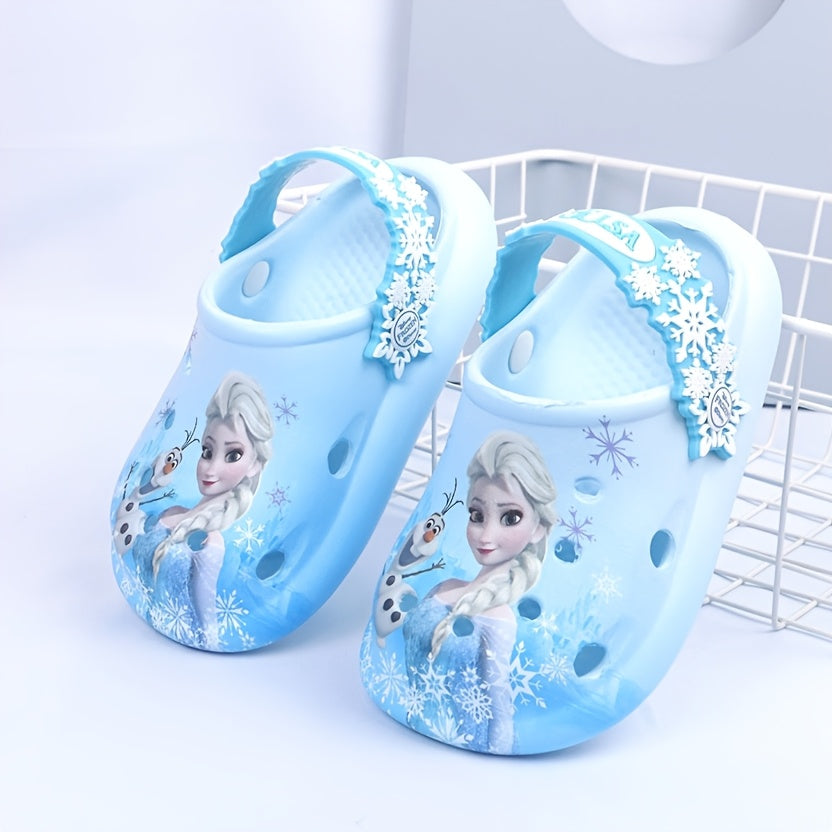 Girls' Summer Elsa Slippers with Soft Sole and Bow for Kids