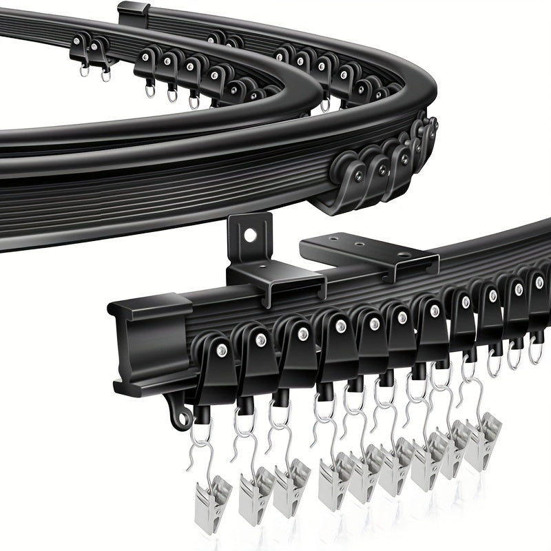 Flexible Bendable Ceiling Mounted Curtain Track System for RVs and Room Dividers