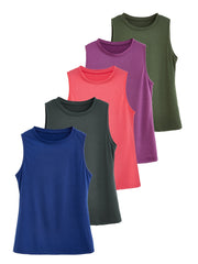 Women Plus Size Sleeveless Tank Tops Breathable Summer Casual Fitness Pack of 5