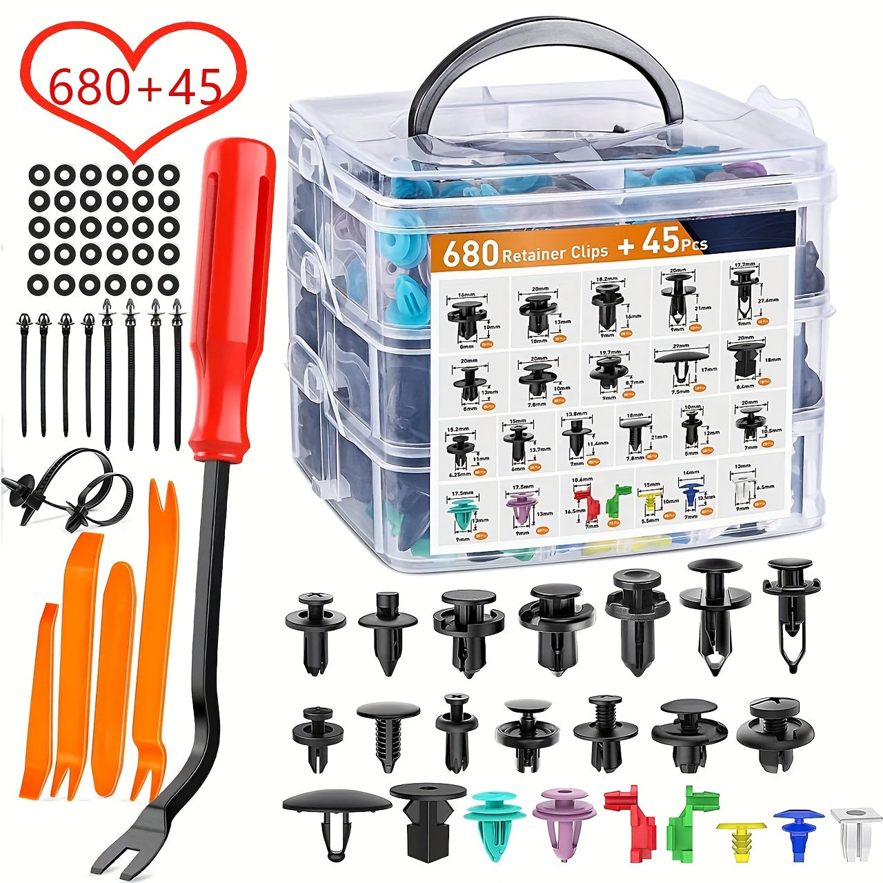 725Pcs Auto Fastener Clips Kit for Car Bumper Door Panel Retainers