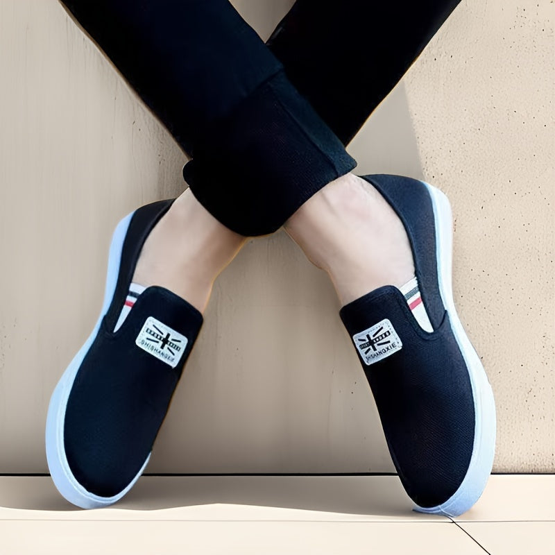 Men's Casual Slip-On Shoes with Elastic Strap Non-Slip Outdoor Walking Camping