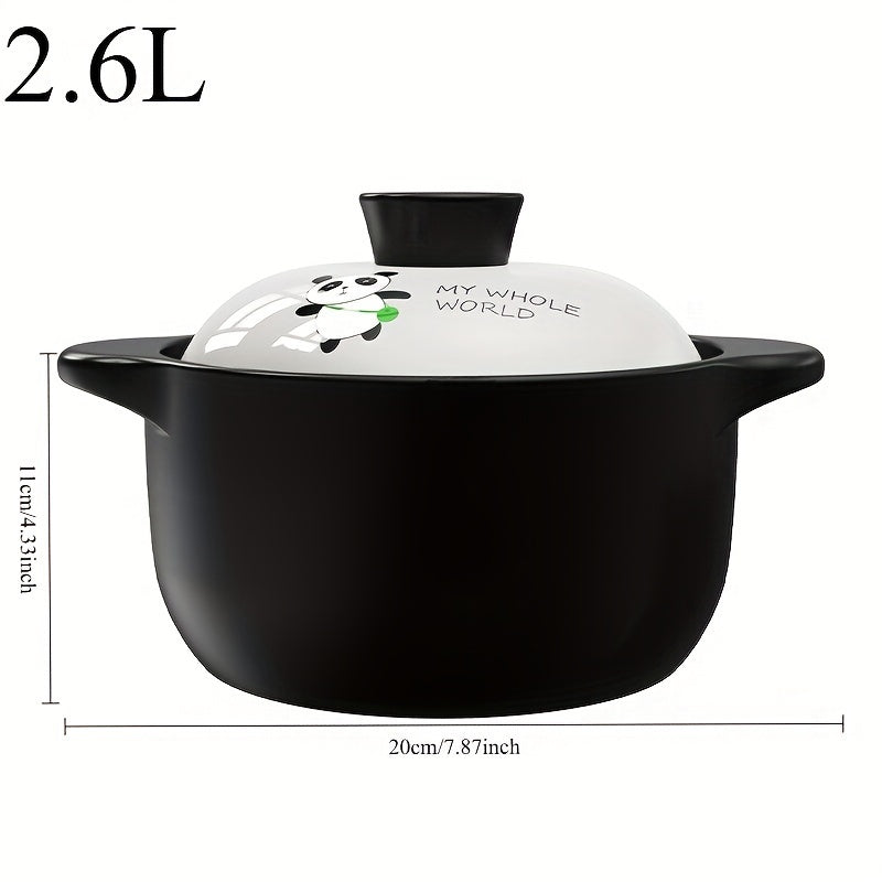 Soup Pot with White Lid Non-Stick Ceramic Heat-Resistant Porridge and Rice Cooker