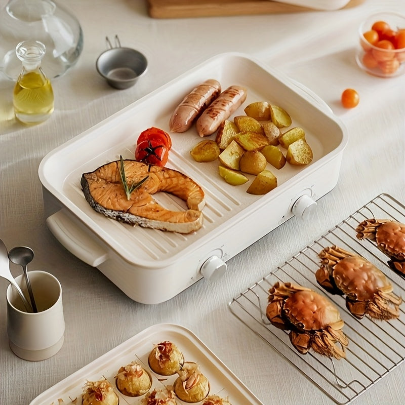 Elektr hot poti 2-zonal mustaqil harorat nazorati va Yevropa standarti rozetkasi bilan, 220-240V quvvat manbai, oson tozalash uchun ajraladigan.