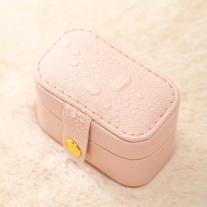 Маленькая дорожная шкатулка для украшений из кожи, органайзер для серег и колец