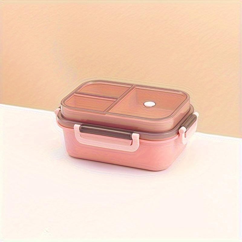 Double Layer Lunch Box with Tableware, Microwave Safe, Spacious, Food-Grade Plastic