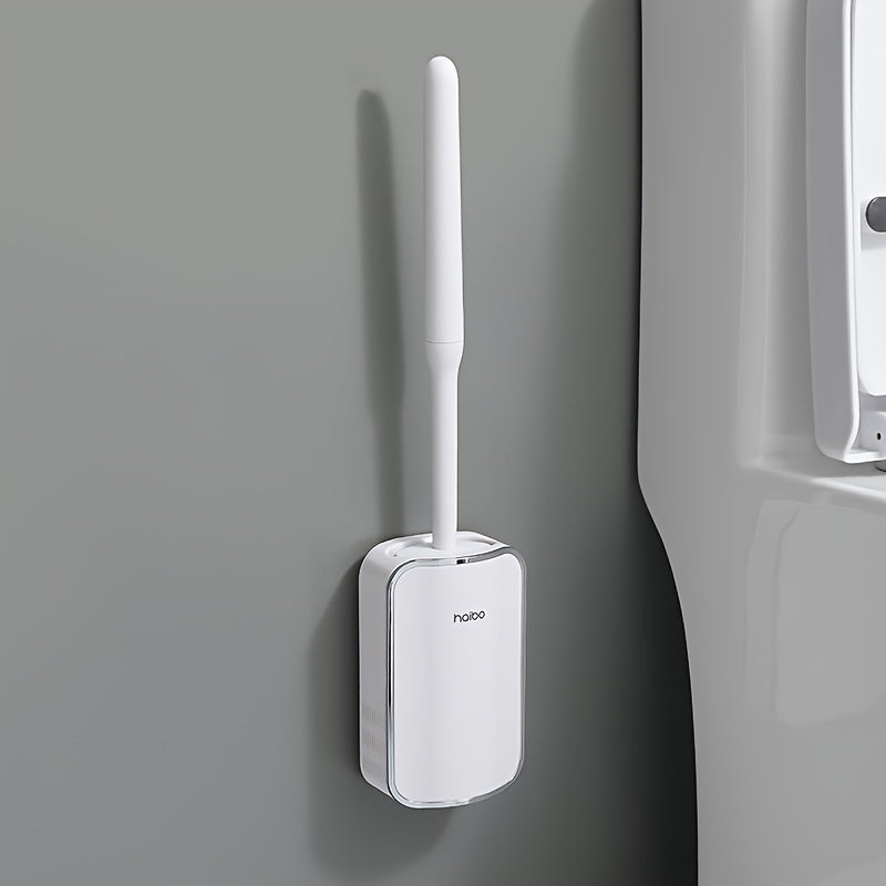 Toilet Brush Set with Extended Handle Wall Mount ABS PP TPR Durable Material