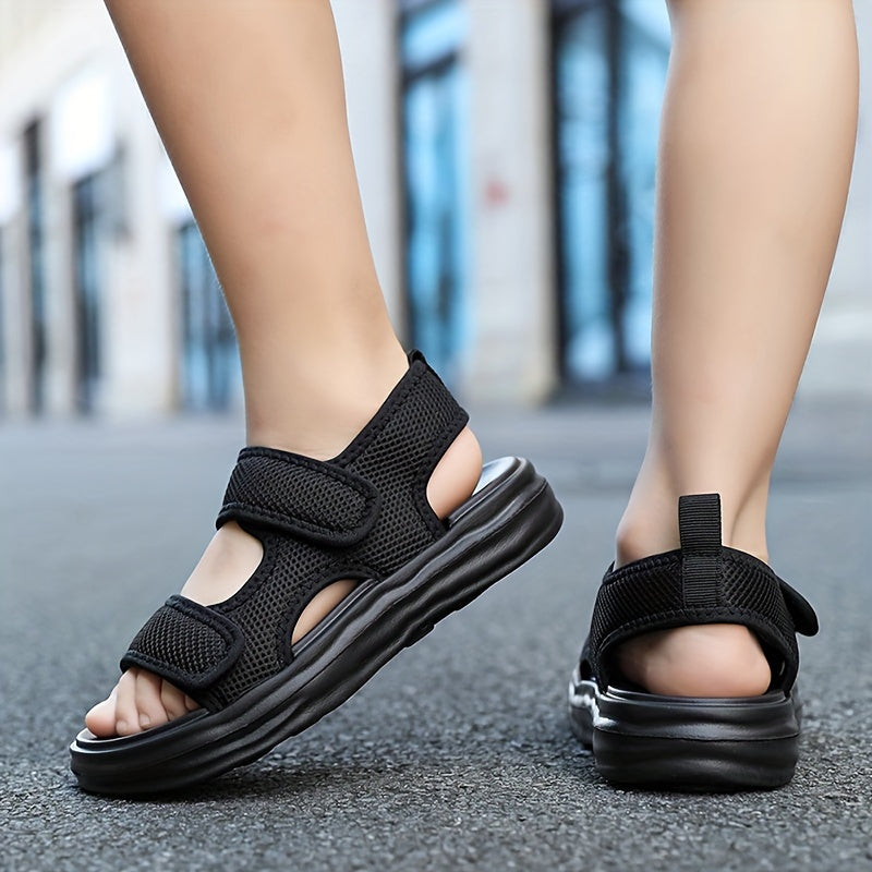 Boys Breathable Mesh Sandals with Non-Slip EVA Sole and Hook and Loop Closure