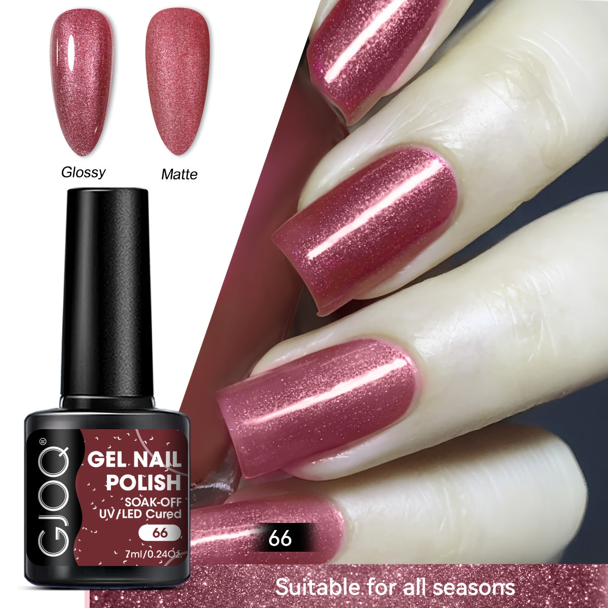 Gel Nail Polish Pink Purple Glitter Soak Off LED Manicure All Seasons