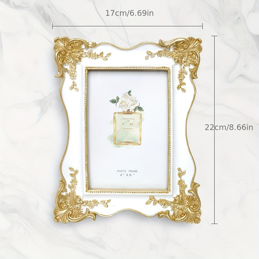 Ретро классическая резная фоторамка, декоративный настольный аксессуар размером 15,24 см, идеально подходящий для демонстрации ваших любимых фотографий.