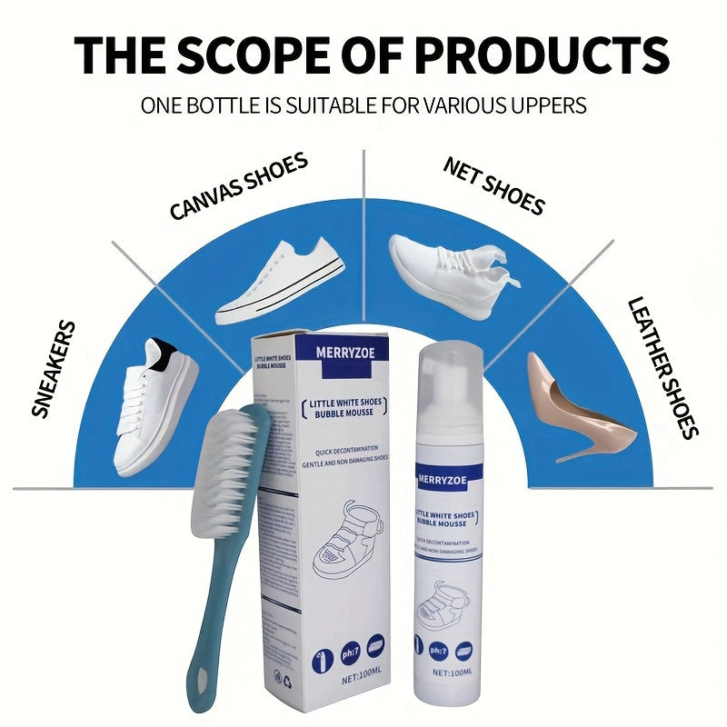 White Shoe Cleaner Foam 100ml Disposable Decontamination Wipe for Sneakers