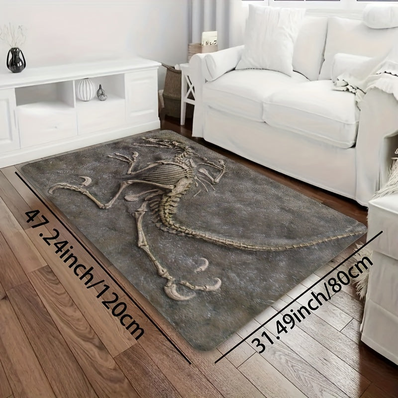 Dinosaur Fossil Area Rug Thick Soft Machine Washable Indoor Decor Mat