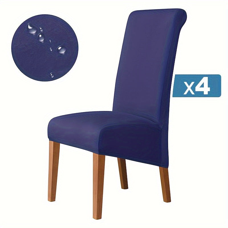 Waterproof Fiber Fabric Chair Cover for High-Back Chairs Set of 4 or 6 Living Room Office Home Decor