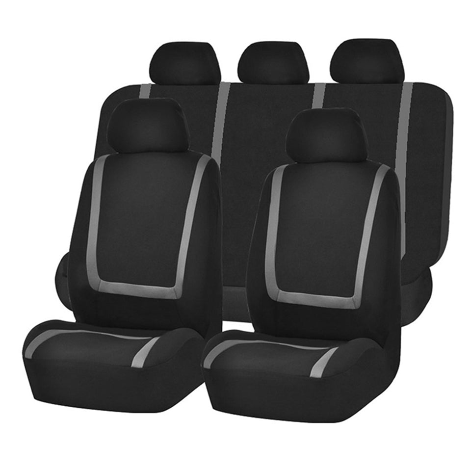 9PCS Car Seat Cover U-Shaped Strips Set Universal Fit Durable Fabric