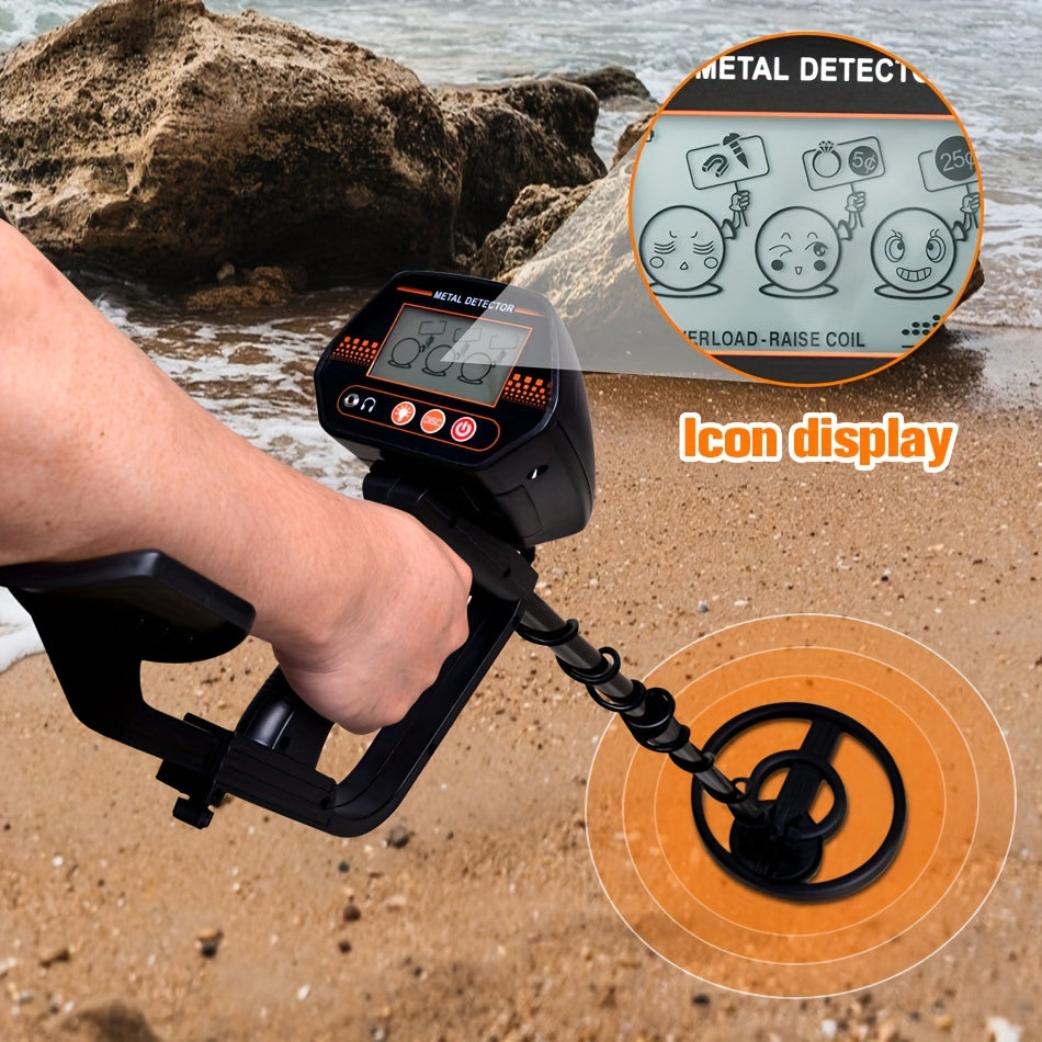 Handheld Metal Detector for Coins and Large Objects, 7kHz Frequency, Detects Up to 12.7cm for Coins, 91.44cm for Large Items