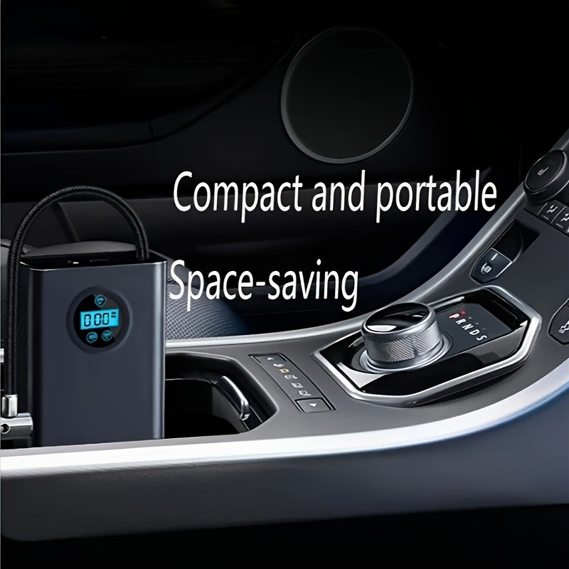 Portable Wireless Tire Inflator with LED Display, Rapid Air Compressor, Rechargeable Battery