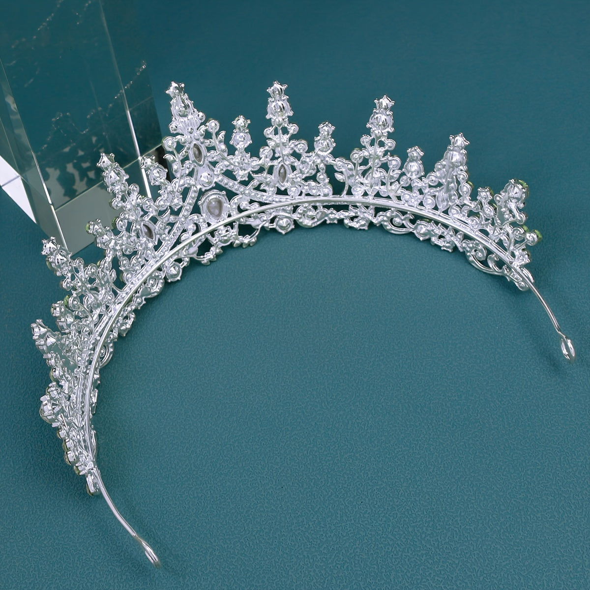 Обруч для волос с кристаллами и гребнем для свадеб и вечеринок