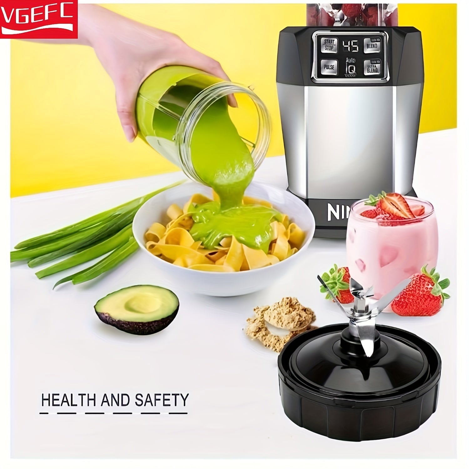 Ninja modellari BN751, BN801, BL450-30, BL456-30, BL454-30, Auto IQ Pro BL685, BL482-30, BL491, BL682-30 va BL642 bilan mos keladigan bir dona qoplama muhr bilan birga 7-finli gear almashtirish blender pichog'ining ikki dona. Ushbu pichoqlar mos keladi