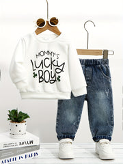 Baby Boy Outfit Set 2 Piece Cotton Blend Casual Fall Winter Denim Jeans