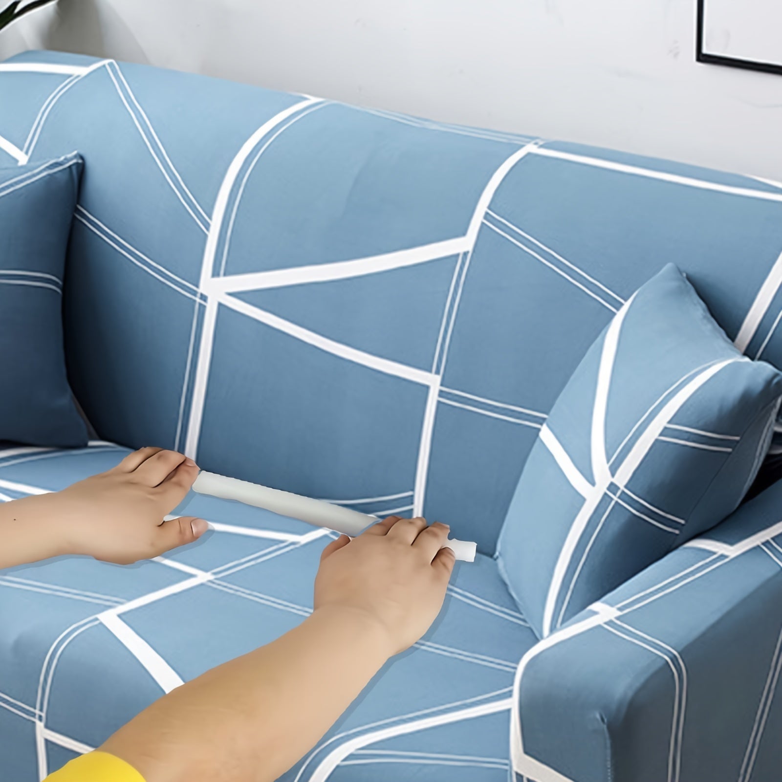 Set of 10 White Foam Sofa Slipcover Tuck Grips Non-Electric Anti-Slip Inserts