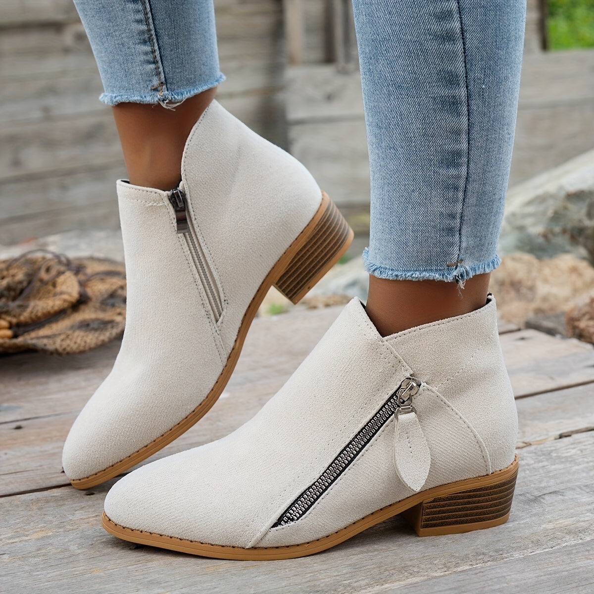 Women's Ankle Boots White Fashion Comfortable Casual Shoes