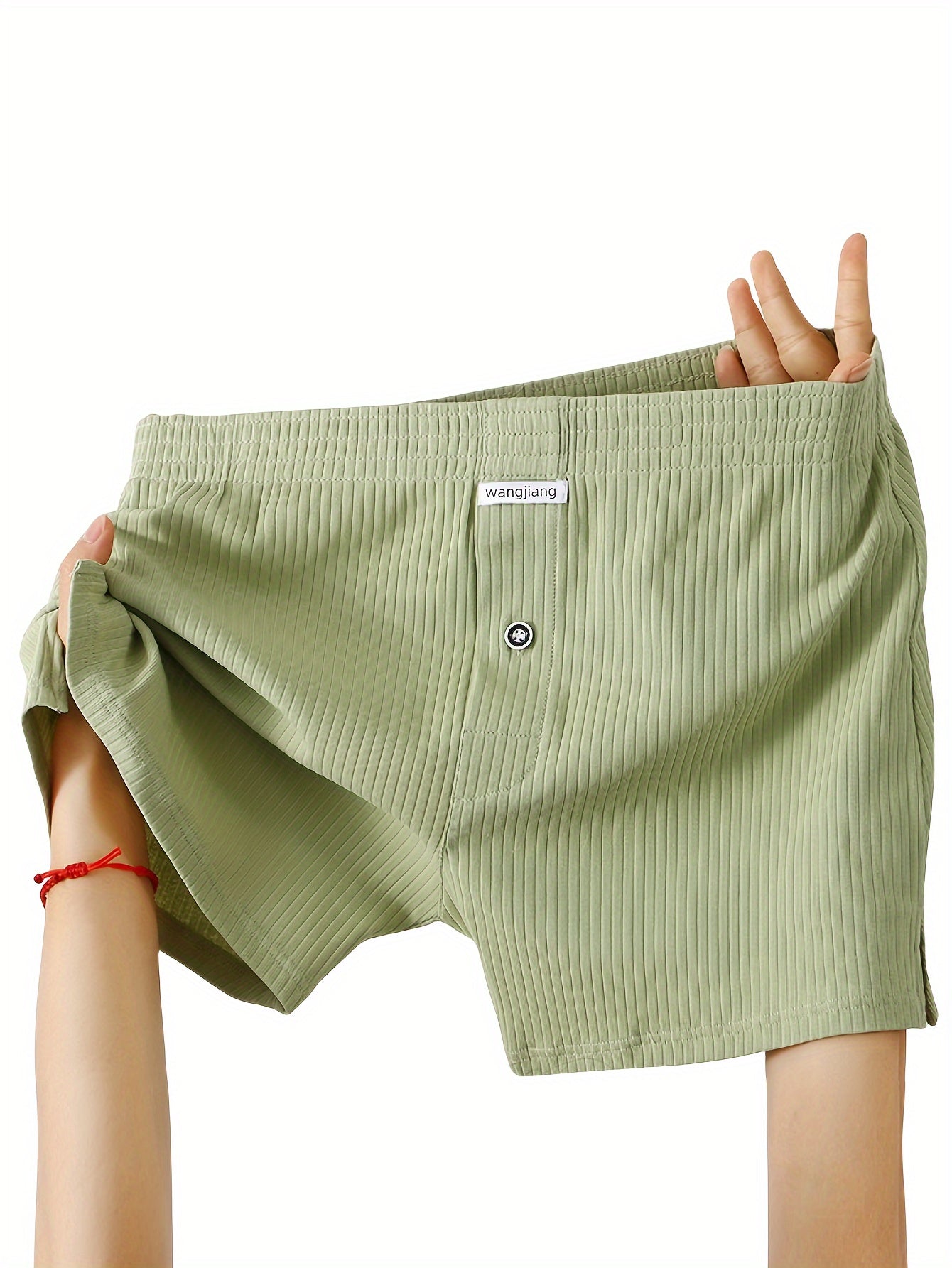 Men's Cotton Boxer Shorts with Button Fly Breathable Sleepwear and Lounge Wear