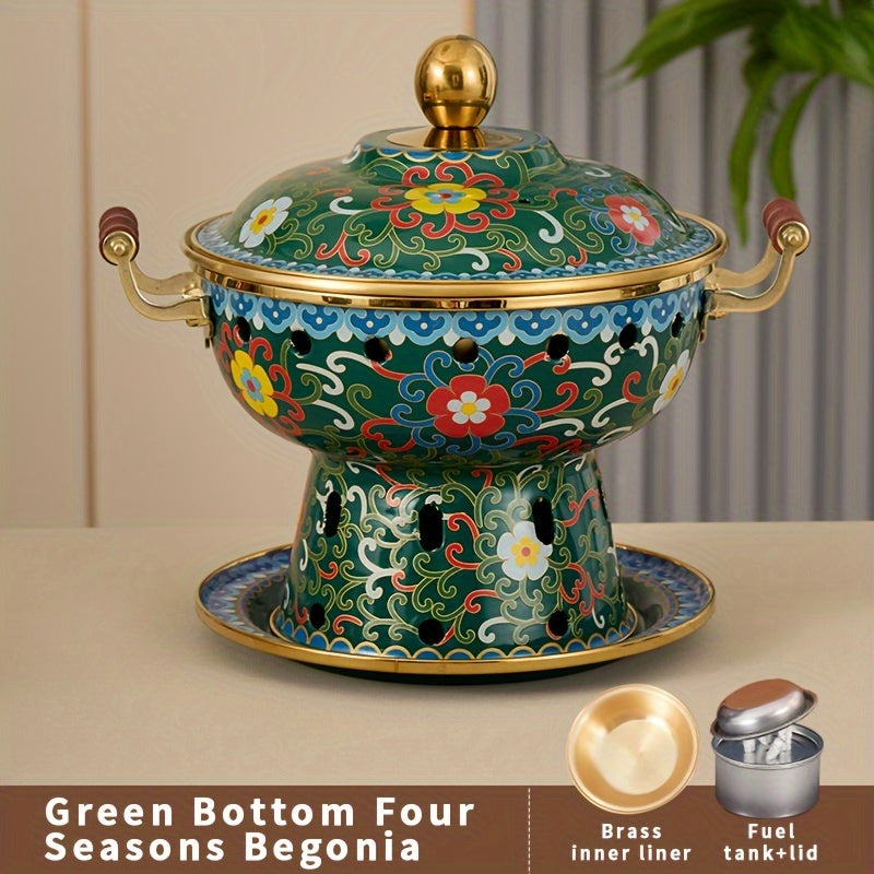 Enamel-Coated Copper Pot 1 Piece Dishwasher Safe Hot Pot Cooking Kitchen