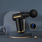 USB Rechargeable Massage Gun with LCD Display 6-Speed Deep Tissue Muscle Relaxation Black and Gold