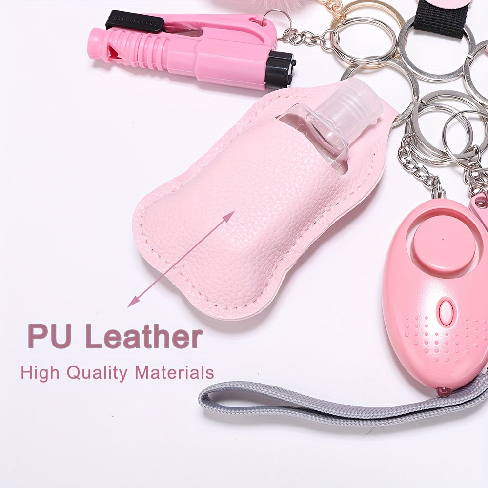 Set of 10 Women's Pink Safety Accessories Personal Alarm Window Breaker Gift Set