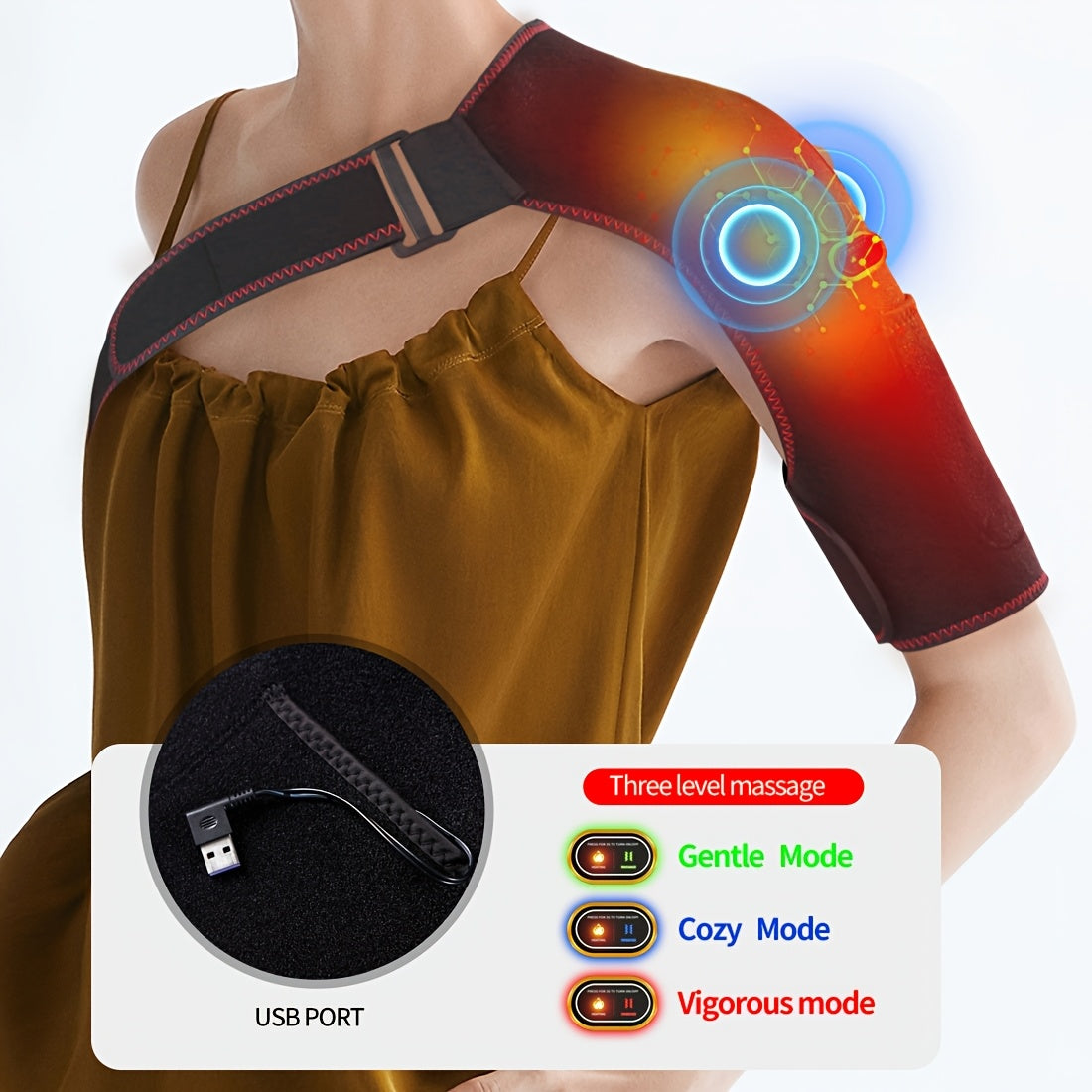 USB Heated Clothing for Shoulder with 3 Temperature Settings and Large Heating Area