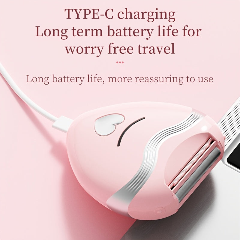 Razor eléctrico rosa y blanco para mujeres para depilación sin dolor