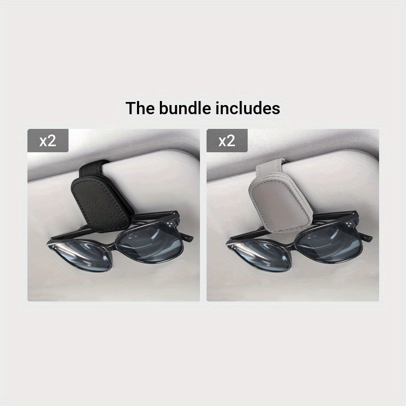 Универсальный держатель-клип для солнцезащитных очков на автомобильный козырек из искусственной кожи